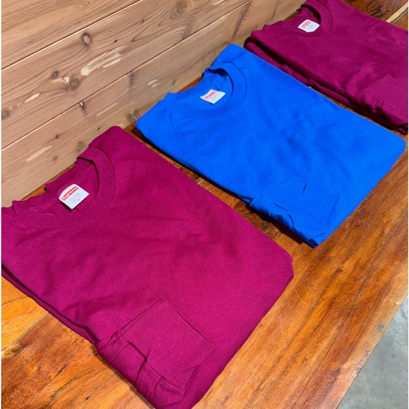 (3) NOS VTG Men’s Blank Supreme Made in USA Long Sleeve T-Shirts M Med NEW - LOT - Picture 2 of 9